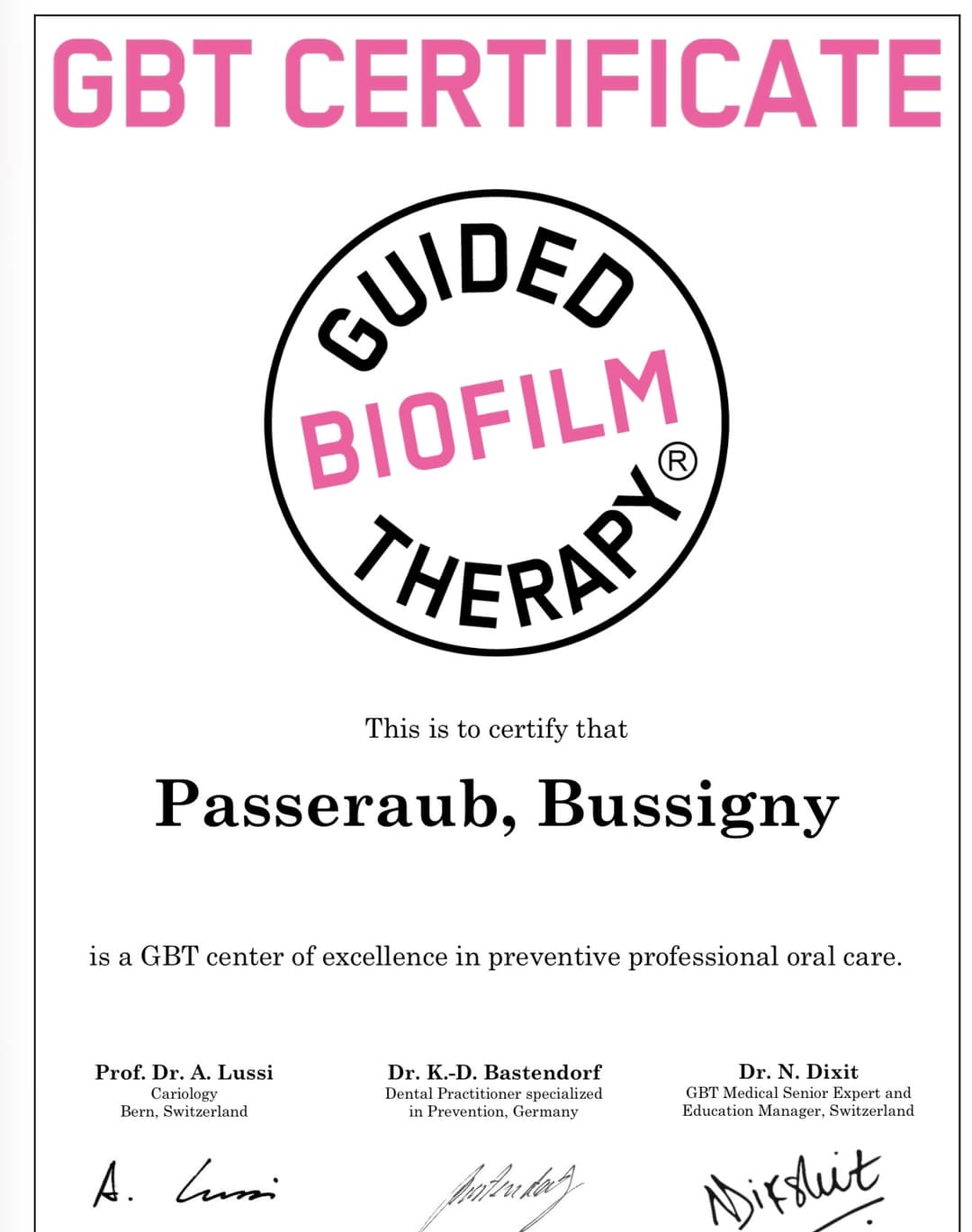 Hygiène dentaire à Bussigny
